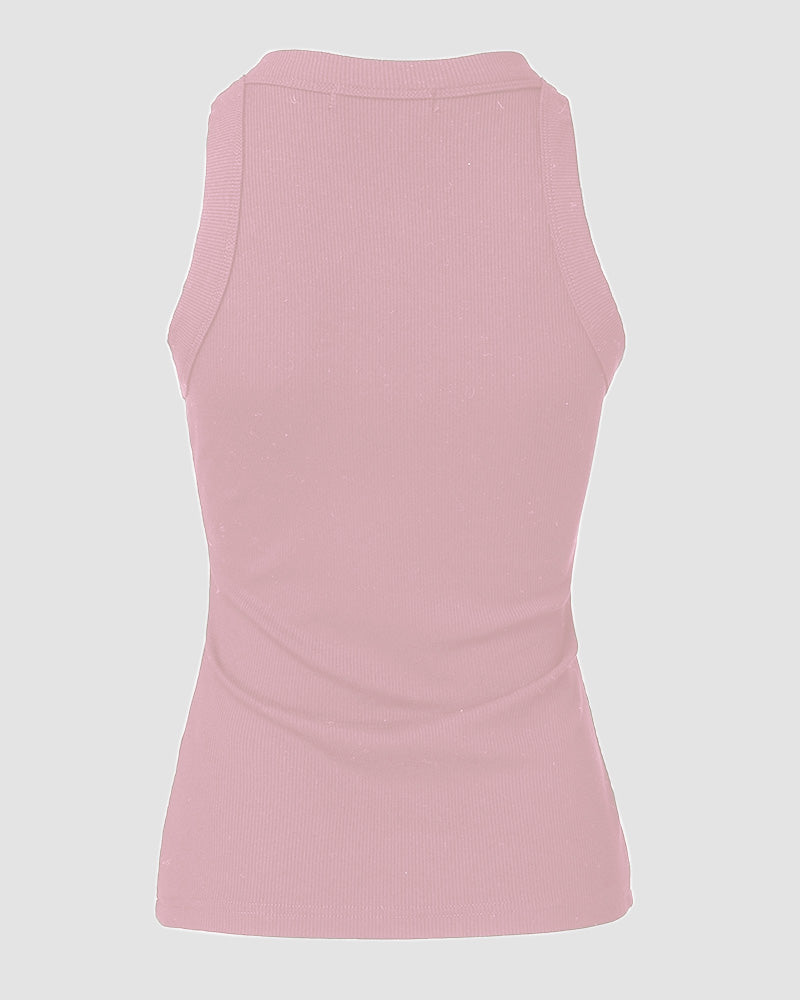 Rhinestone-Embellished Tank with Keyhole Neck and Sequin Details