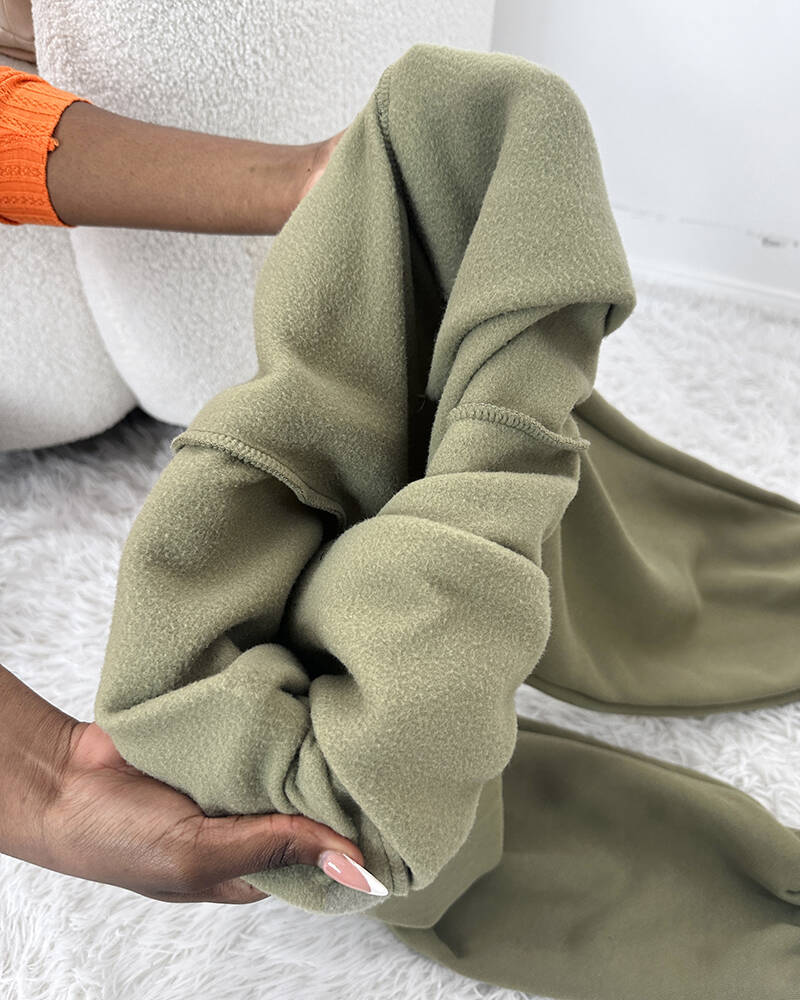 Argyle Textured Hooded Teddy Jacket with Long Sleeves and Side Slits
