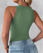3-Pack Knit Racerback Tank Tops, Round Neck, Thick Straps