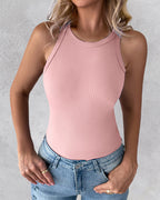 3-Pack Knit Racerback Tank Tops, Round Neck, Thick Straps