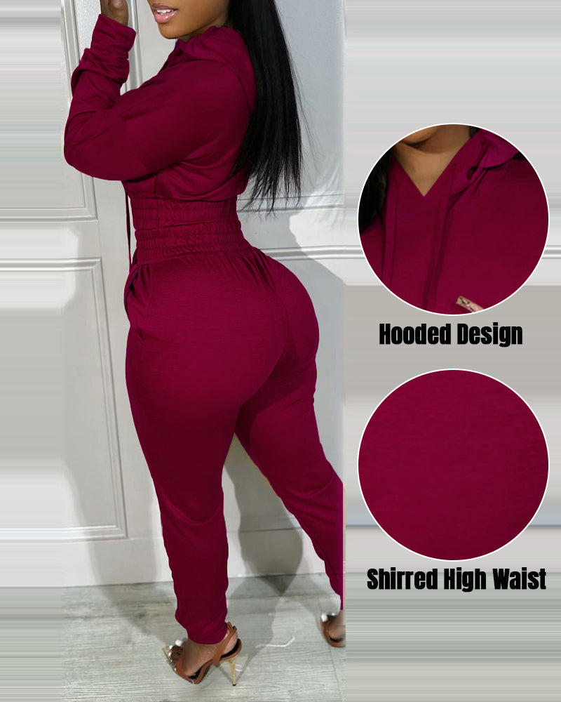 2-Piece Tracksuit with Hoodie and Jogger Sweatpants