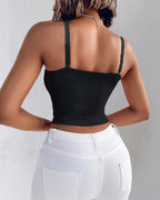 2-Pack Women's Lace V-Neck Camisole Bralettes with Adjustable Straps