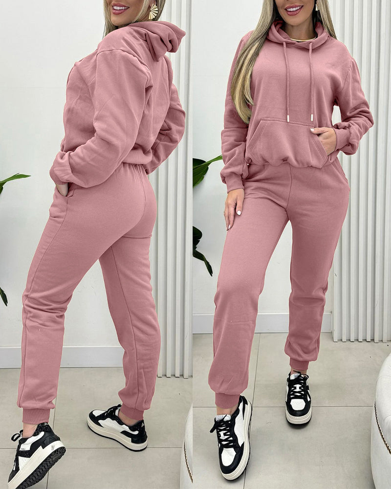 Argyle Textured Hooded Teddy Jacket with Long Sleeves and Side Slits