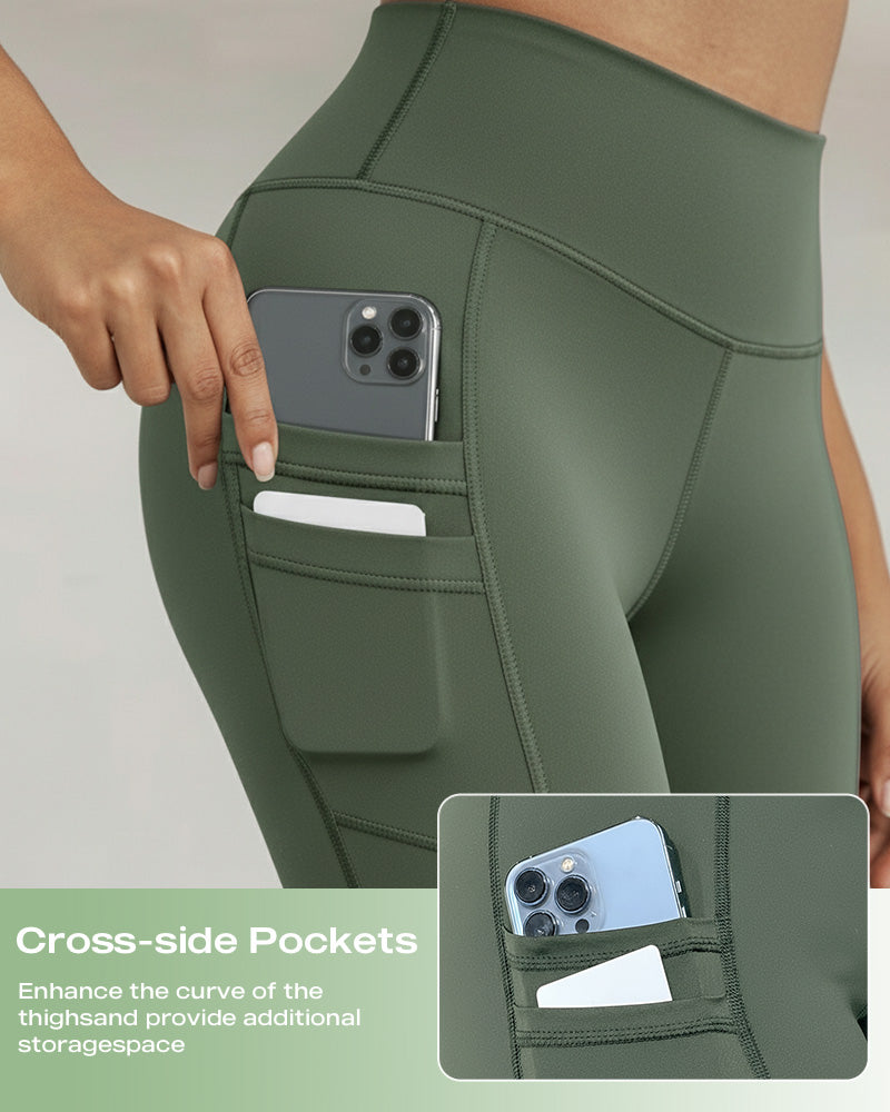 Winter Warm High-Waisted Thermal Yoga Pants with Pockets