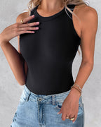 3-Pack Knit Racerback Tank Tops, Round Neck, Thick Straps