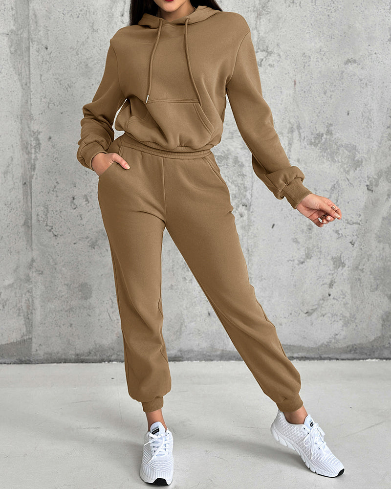 Argyle Textured Hooded Teddy Jacket with Long Sleeves and Side Slits