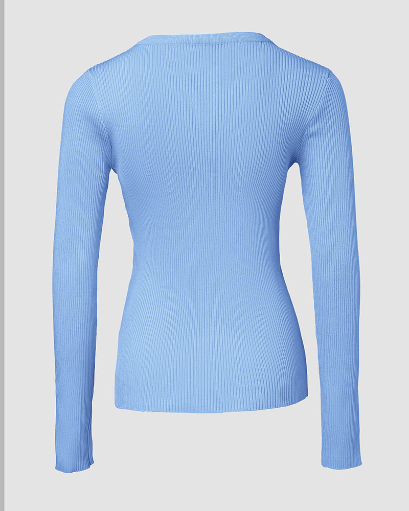 Half-Zip Ribbed Knit Crewneck Sweater with Flap Detail Pullover.