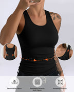 Women's Seamless Compression Tank Top with Tummy Control, U-Neck