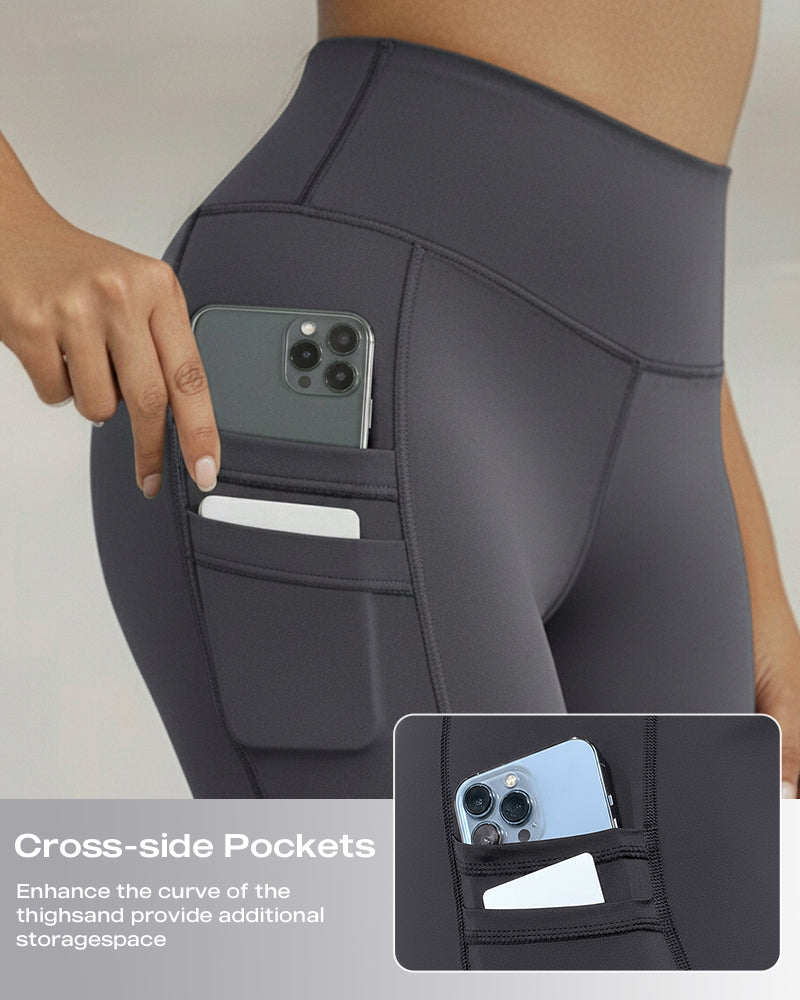 Winter Warm High-Waisted Thermal Yoga Pants with Pockets