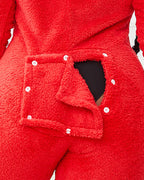 3D Ear-Buttoned Fluffy Lounge Jumpsuit with Practical Features
