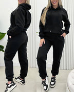 Argyle Textured Hooded Teddy Jacket with Long Sleeves and Side Slits