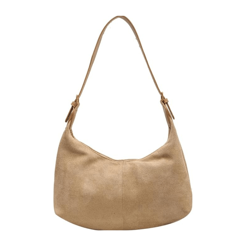 Suede crescent crossbody bag