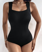 Contourx U Neck Sleeveless Shapewear Bodysuit with Built-in Bra