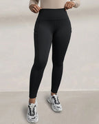 Winter Warm High-Waisted Thermal Yoga Pants with Pockets