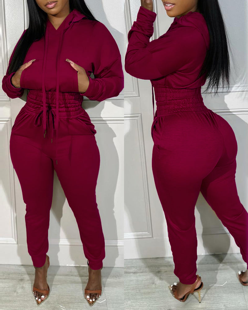 2-Piece Tracksuit with Hoodie and Jogger Sweatpants