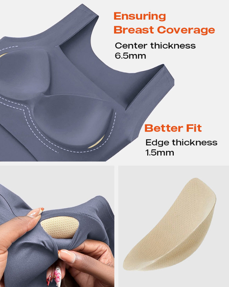 U-Neck Sleeveless Seamless Tank with Integrated Bra for Layering