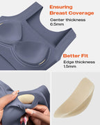Seamless U-Neck Sleeveless Tank with Built-In Bra for Layering