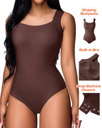 Contourx U Neck Sleeveless Shapewear Bodysuit with Built-in Bra