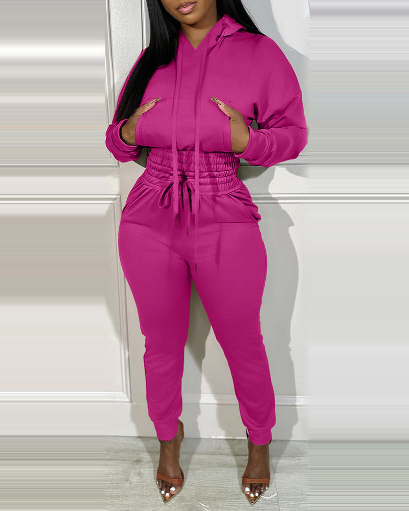 2-Piece Tracksuit with Hoodie and Jogger Sweatpants
