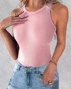 3-Pack Knit Racerback Tank Tops, Round Neck, Thick Straps