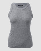 3-Pack Knit Racerback Tank Tops, Round Neck, Thick Straps