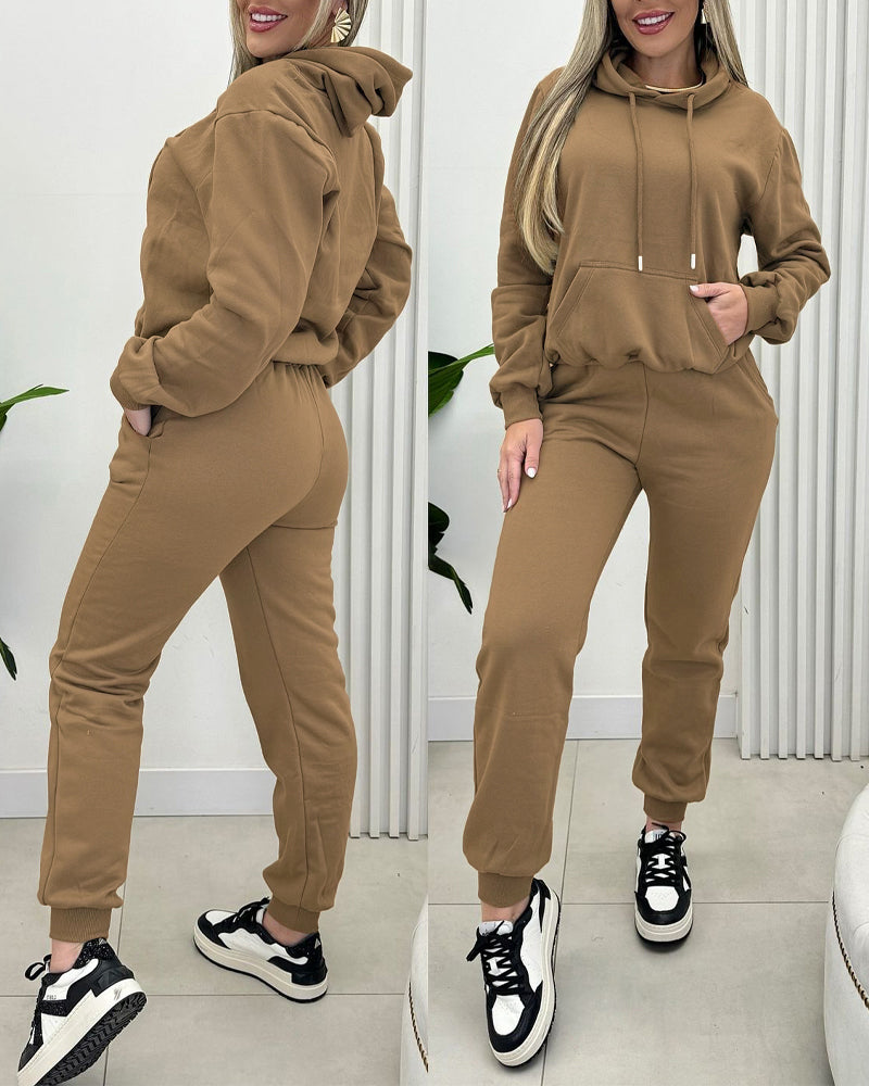 Argyle Textured Hooded Teddy Jacket with Long Sleeves and Side Slits
