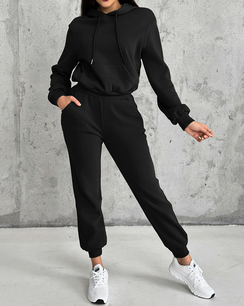 Argyle Textured Hooded Teddy Jacket with Long Sleeves and Side Slits