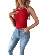 3-Pack Knit Racerback Tank Tops, Round Neck, Thick Straps