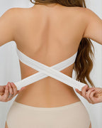 Strapless Bandeau Bralette with Side Closure and Criss Cross Top