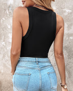 Women's Ribbed Tank Tops with Integrated Bra for Athletics