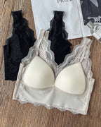 2-Pack Scallop Trim Lace V-Neck Bralette Camisoles