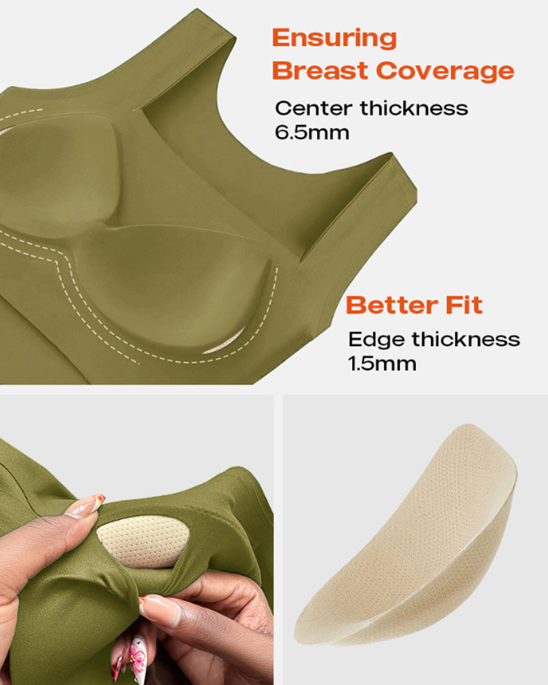 Seamless U-Neck Sleeveless Tank with Built-In Bra for Layering