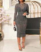 Vintage Chain Print Sheer Mesh Bodycon Cami Outfit