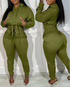 2-Piece Tracksuit with Hoodie and Jogger Sweatpants