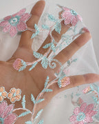 Floral Lace Contrast Embroidery Babydoll