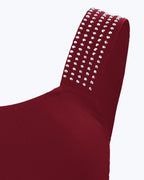 Thick Strap Tank Top with Rhinestone Embellishments