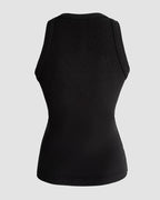 Rhinestone-Embellished Tank with Keyhole Neck and Sequin Details