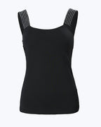 Thick Strap Tank Top with Rhinestone Embellishments