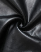 Curveease High-Waist Fleece-Lined PU Leather Casual Leggings