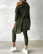 3-Piece Lounge Set: Tank Top, Open Coat, Comfort Pants