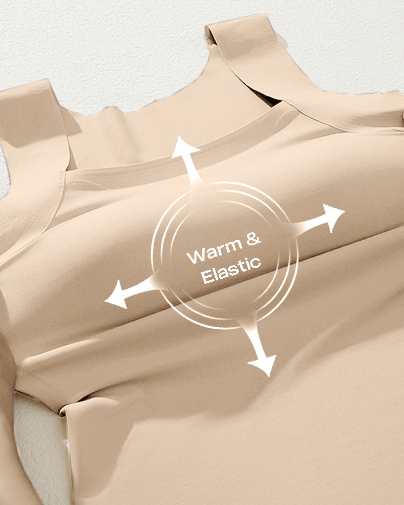 Seamless U-Neck Sleeveless Tank with Built-In Bra for Layering