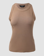 3-Pack Knit Racerback Tank Tops, Round Neck, Thick Straps