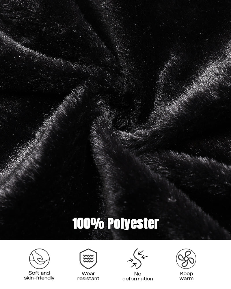 Fuzzy Trim Hooded Puffer Jacket with Shirred Zipper Pockets