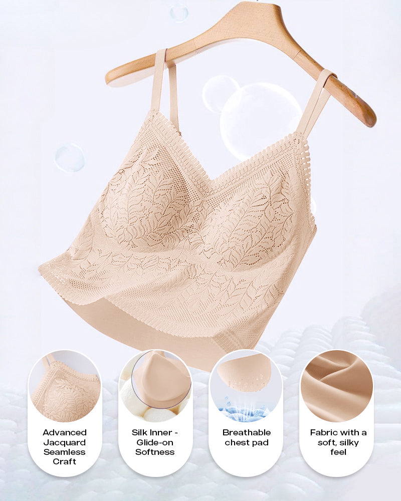 Lace V-Neck Camisole with Adjustable Spaghetti Straps Bralette