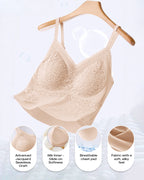 Lace V-Neck Camisole with Adjustable Spaghetti Straps Bralette