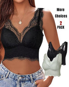 2-Pack Scallop Trim Lace V-Neck Bralette Camisoles