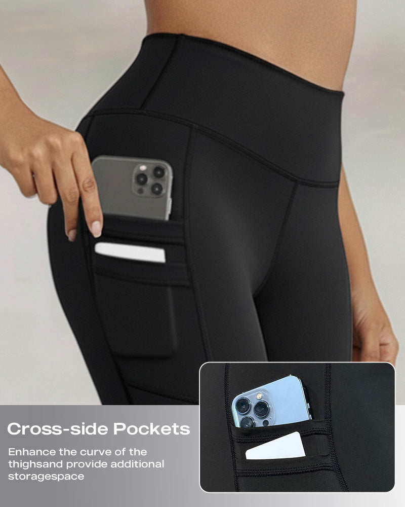 Winter Warm High-Waisted Thermal Yoga Pants with Pockets
