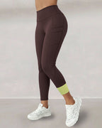 Winter Warm High-Waisted Thermal Yoga Pants with Pockets