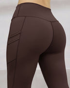 Winter Warm High-Waisted Thermal Yoga Pants with Pockets