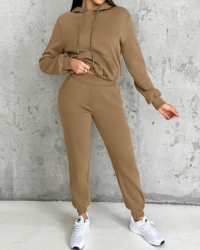 Argyle Textured Hooded Teddy Jacket with Long Sleeves and Side Slits